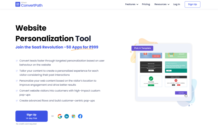 personalización del sitio web
