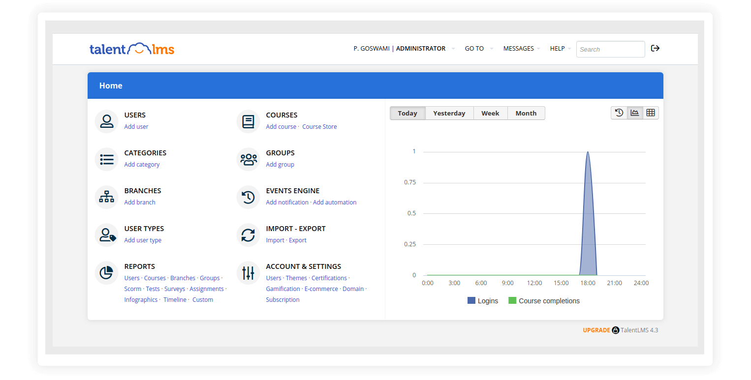 Talent-LMS-Panel de control