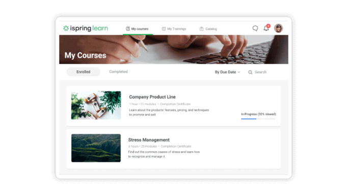 tablero de aprendizaje ispring